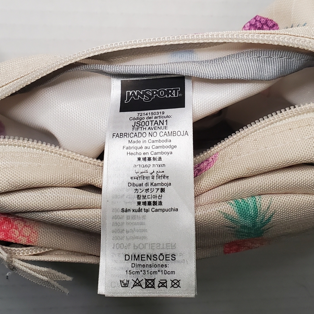 Jansport Beige Pineapple Pattern Waist Bag - Picture 7 of 7
